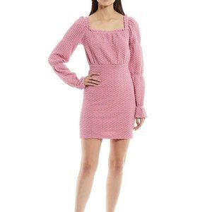 Shabby Chic Pippa Dress Sz XL Puckered Knit Lace Puff Sleeve Pullover Barbiecore